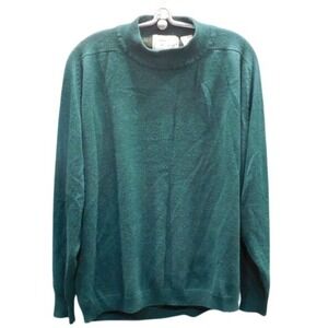Fitting Image Mock Neck Long Sleeve Sweater Green Acrylic Blend Size 18/20